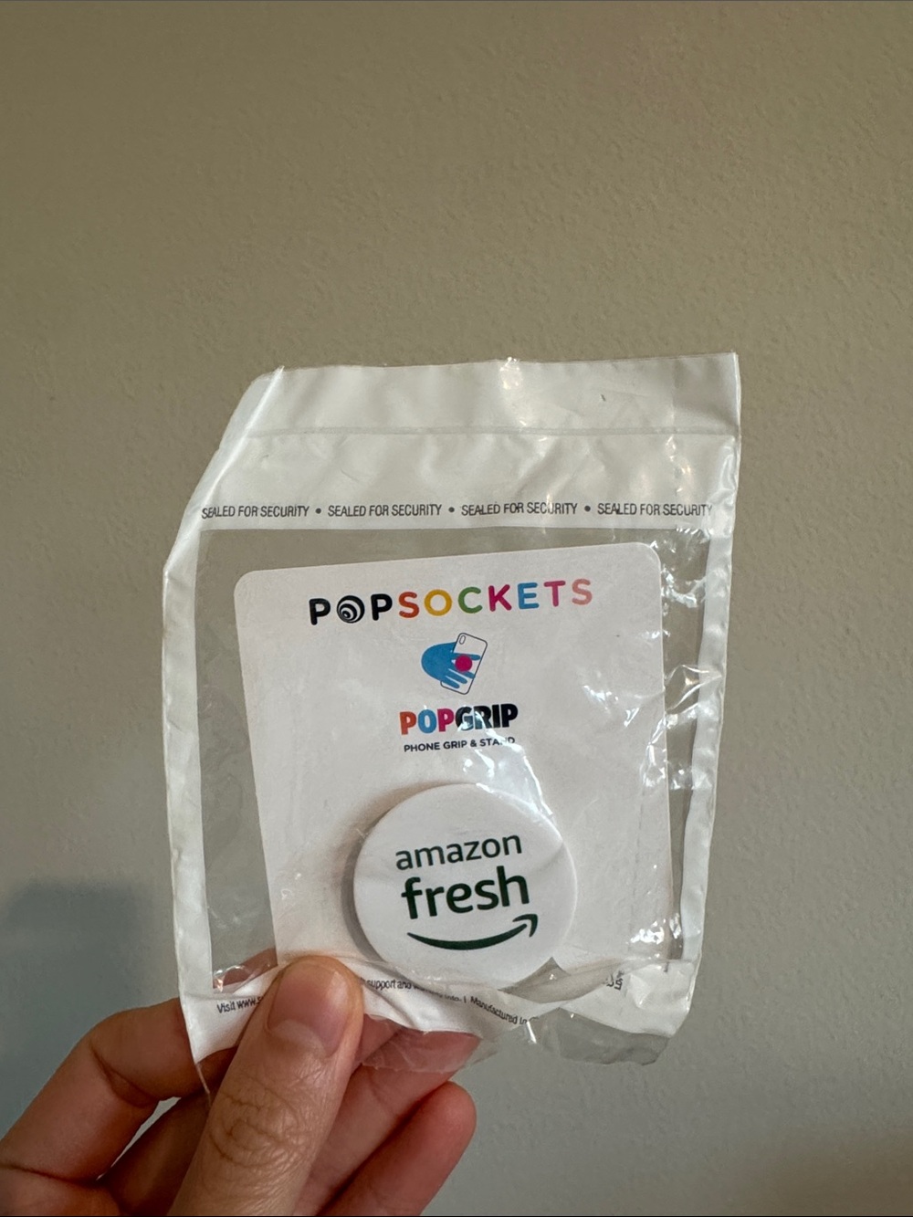 PopSockets PopGrip Phone Grip - Amazon Fresh Logo (White & Green)